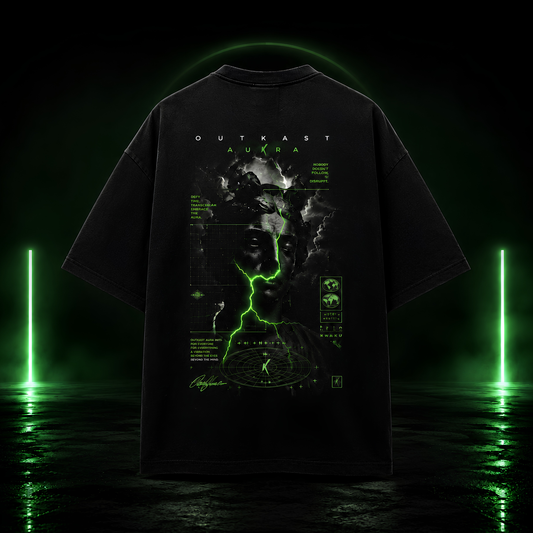 Buy The OA Neon Green Graphic Oversized Black T-Shirt Now