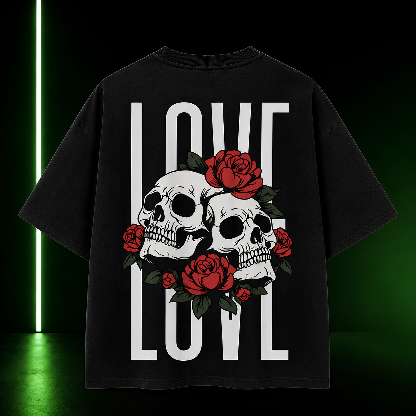 Buy The OA Skulls & Roses Oversized Tee Now