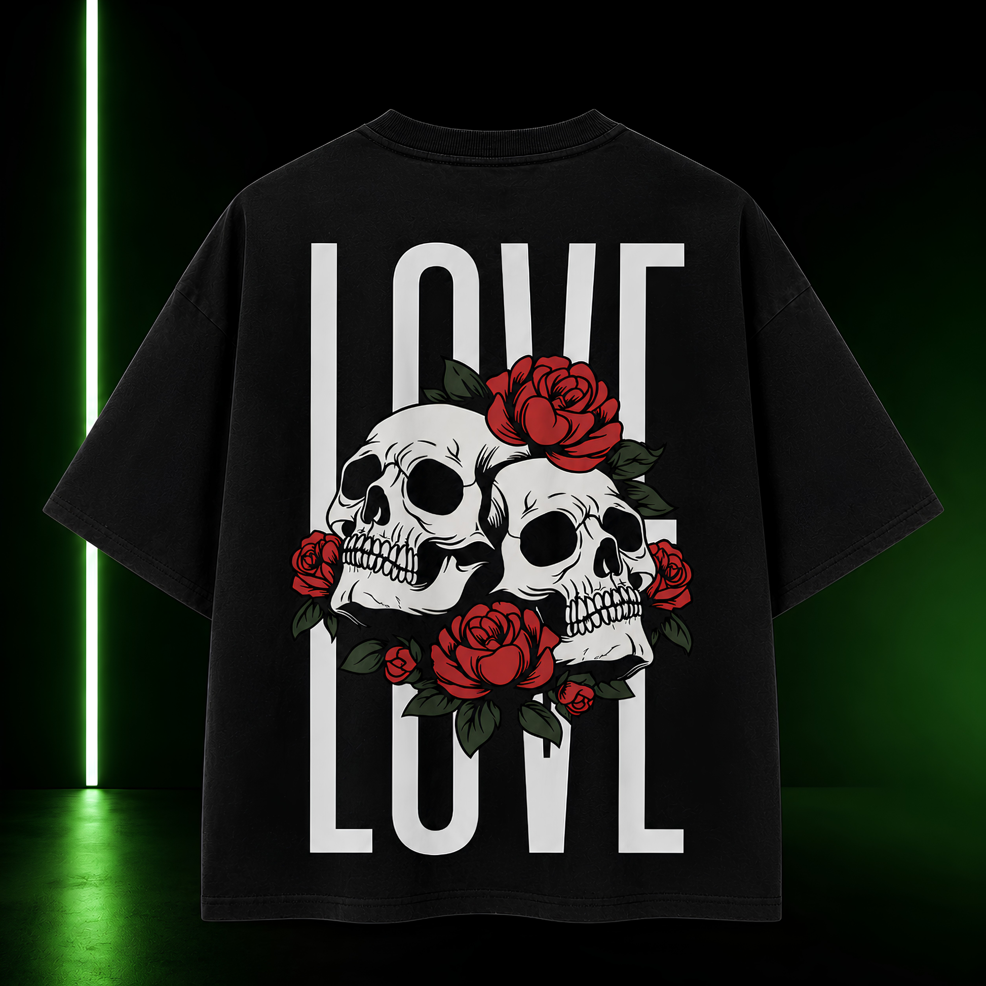 Buy The OA Skulls & Roses Oversized Tee Now