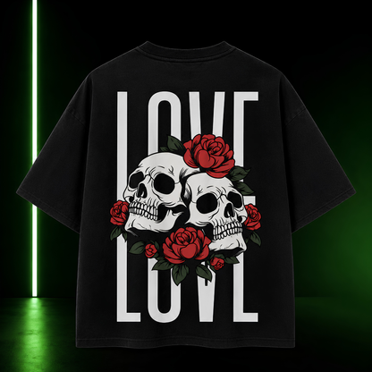 Buy The OA Skulls & Roses Oversized Tee Now