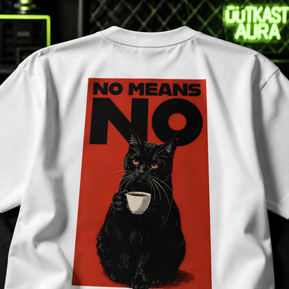 Shop The OA No Means No Black Cat Oversized T-Shirt Now